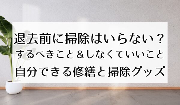 退去前 掃除 しなくていい