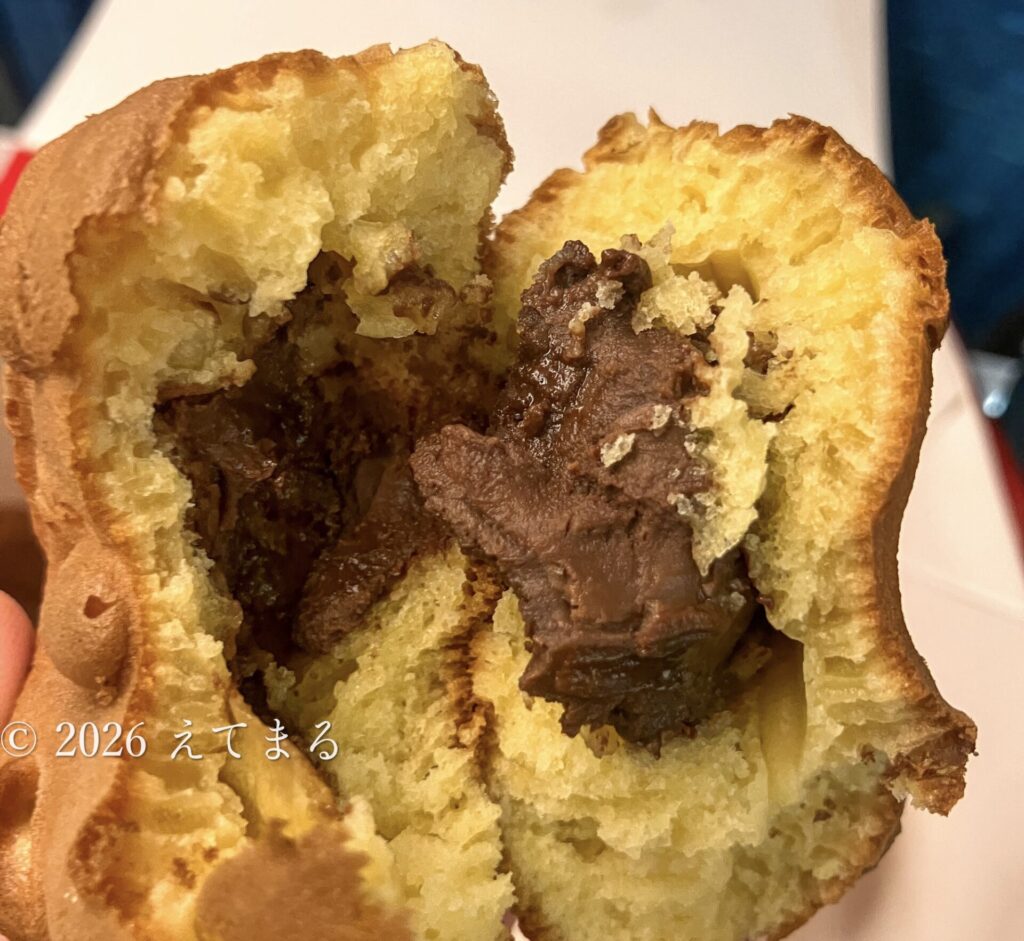 ペコちゃん焼き チョコ 断面