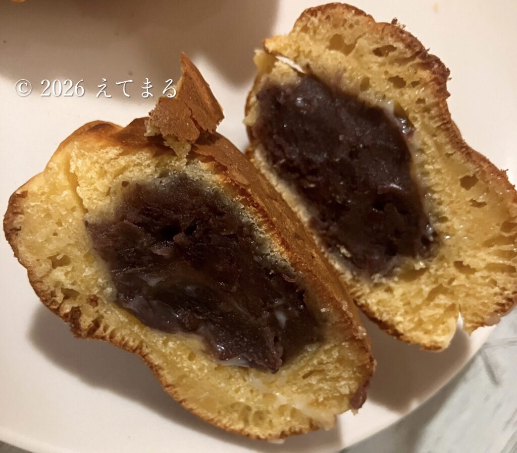 ペコちゃん焼き つぶあん 断面