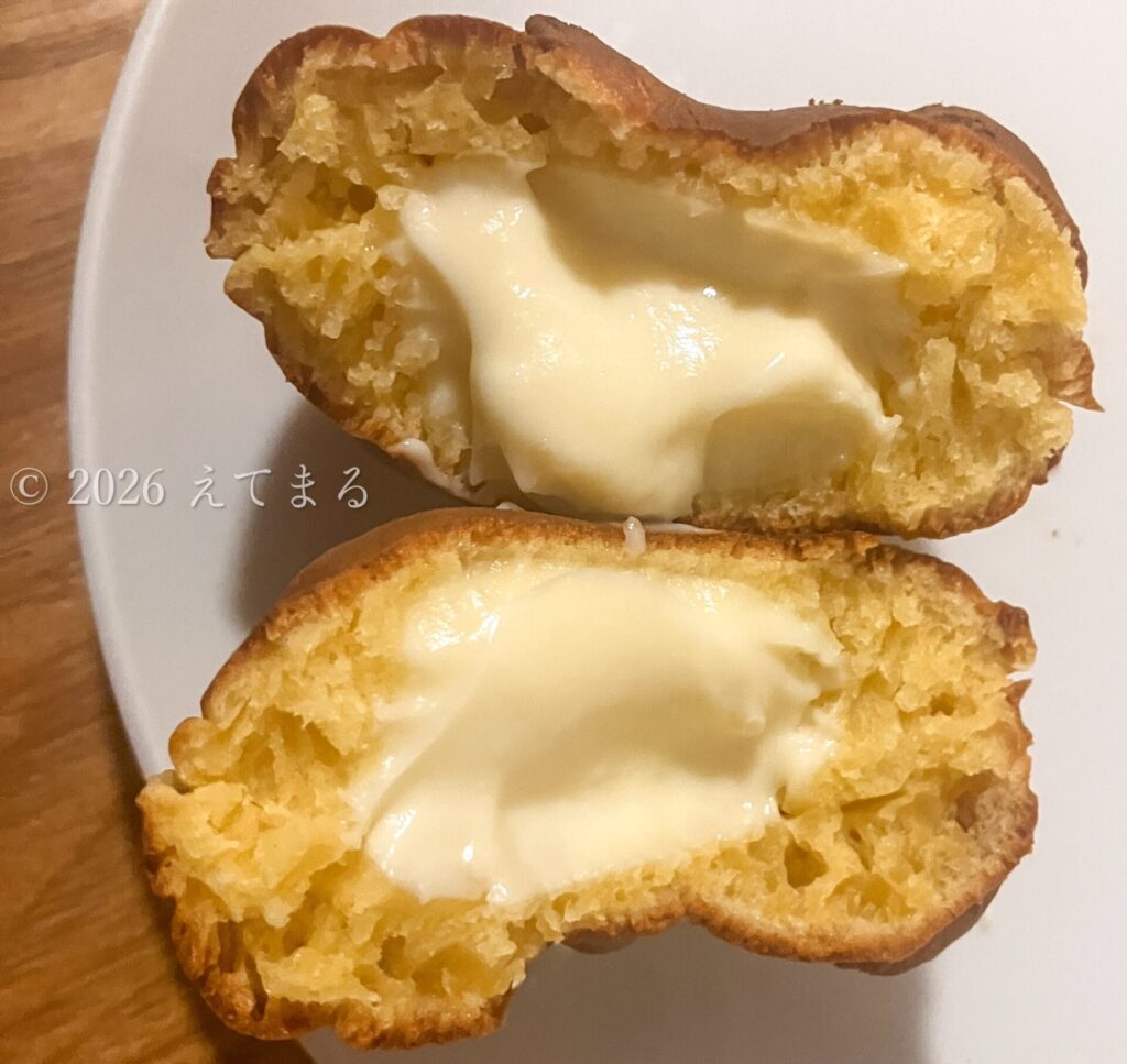ペコちゃん焼き チーズクリーム 断面